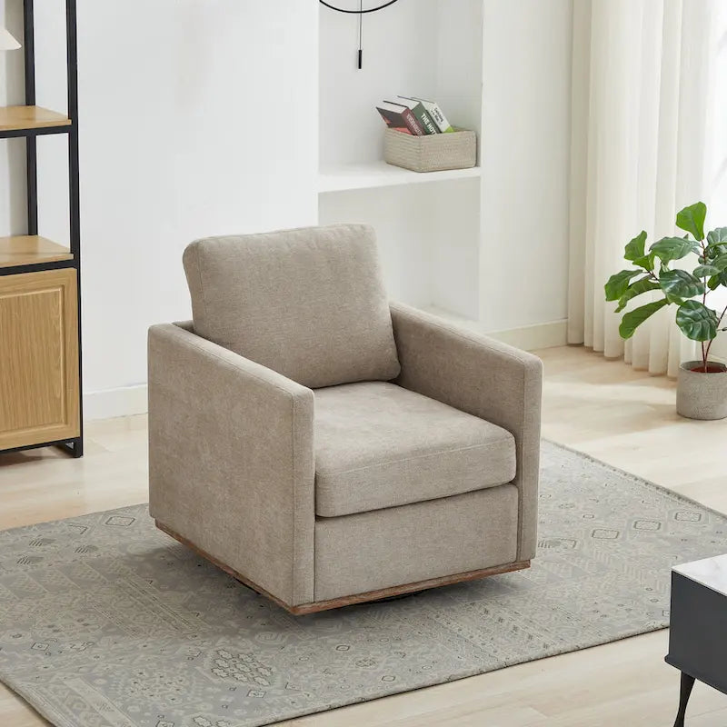 Modern Chenille Swivel Accent Chair, Set of 1