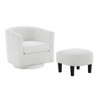 Corduroy Swivel Accent Chair with Ottoman