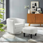 Corduroy Swivel Accent Chair with Ottoman