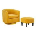 Corduroy Swivel Accent Chair with Ottoman