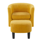 Corduroy Swivel Accent Chair with Ottoman