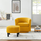 Corduroy Swivel Accent Chair with Ottoman