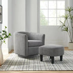 Corduroy Swivel Accent Chair with Ottoman