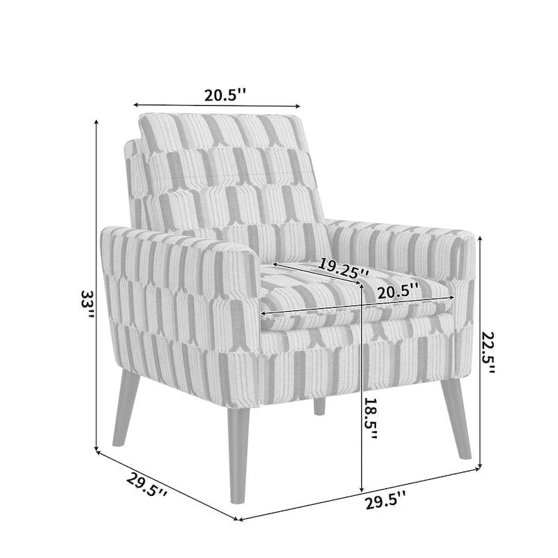 Allyson Mid-Century Modern Small Space Accent Armchair