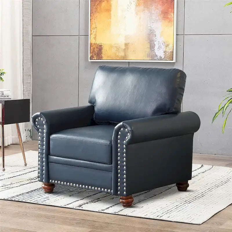 Sillón elegante vintage tapizado en piel sintética, para uso en interiores