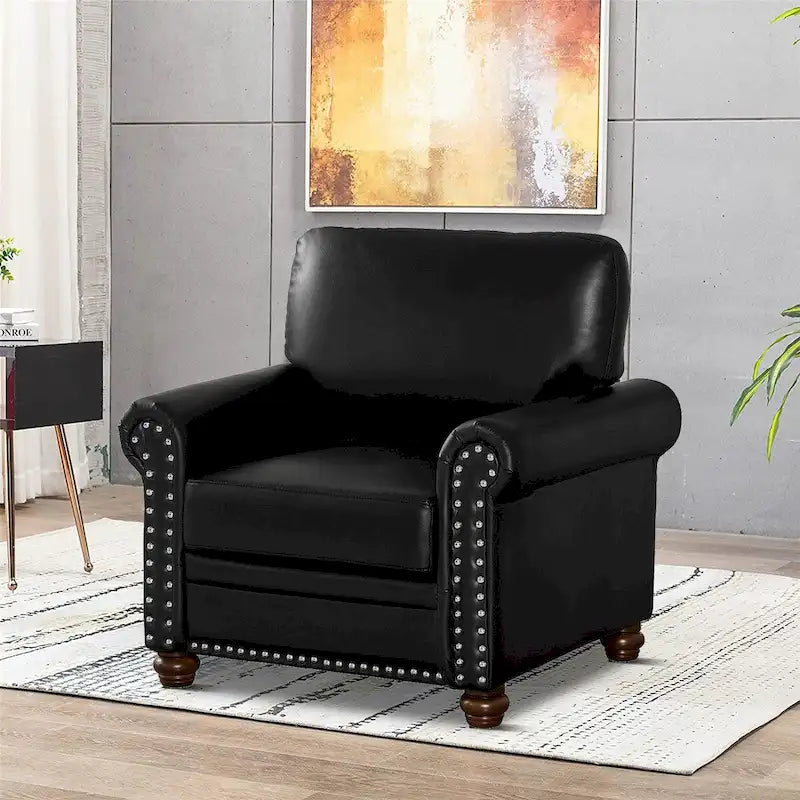 Sillón elegante vintage tapizado en piel sintética, para uso en interiores