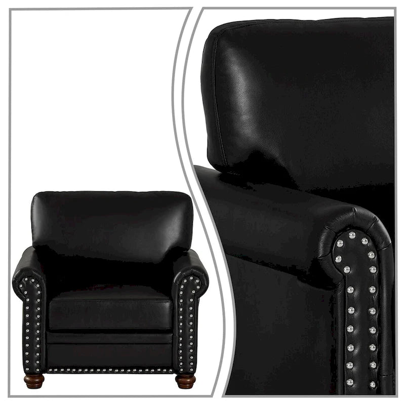 Vintage Elegant PU Upholstered Armchair, For Indoor Use