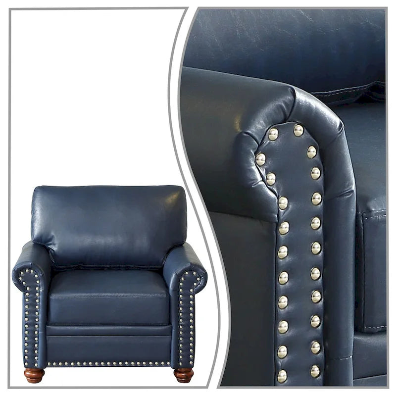 Vintage Elegant PU Upholstered Armchair, For Indoor Use