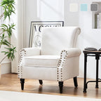 Mid-Century Modern Upholstered Accent chair with Solid Wood Legs