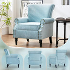 Mid-Century Modern Upholstered Accent chair with Solid Wood Legs