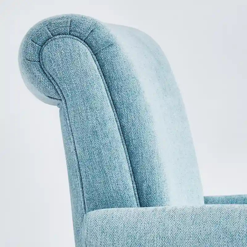 Mid-Century Modern Upholstered Accent chair with Solid Wood Legs