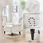 Mid-Century Modern Upholstered Accent chair with Solid Wood Legs