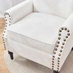 Mid-Century Modern Upholstered Accent chair with Solid Wood Legs