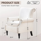 Mid-Century Modern Upholstered Accent chair with Solid Wood Legs