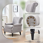 Mid-Century Modern Upholstered Accent chair with Solid Wood Legs