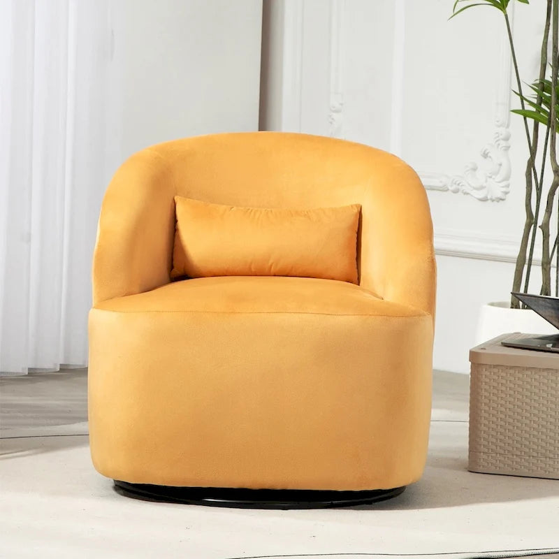 Silla decorativa giratoria moderna tapizada en terciopelo