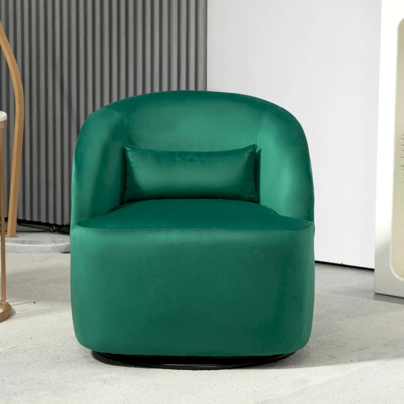 Silla decorativa giratoria moderna tapizada en terciopelo