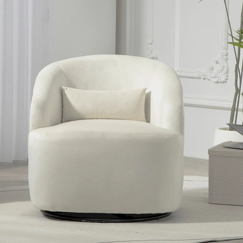 Silla decorativa giratoria moderna tapizada en terciopelo