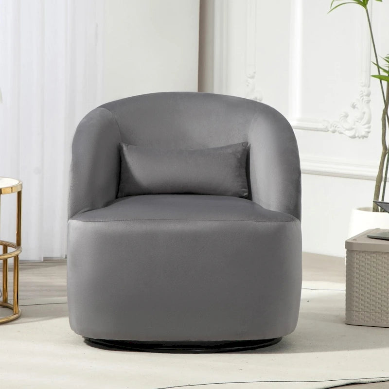 Silla decorativa giratoria moderna tapizada en terciopelo