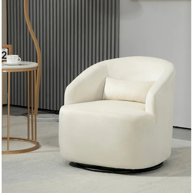 Modern Velvet Upholstered Swivel Accent Chair