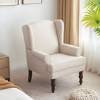 Accent Armchair with Turned Legs Set of 2 Blue/ Beige / Grey