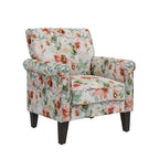 Herve Traditional Rolled Arm Accent Chair with Pewter Nailheads