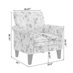 Herve Traditional Rolled Arm Accent Chair with Pewter Nailheads