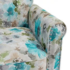 Herve Traditional Rolled Arm Accent Chair with Pewter Nailheads
