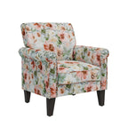 Herve Traditional Rolled Arm Accent Chair with Pewter Nailheads