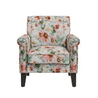 Herve Traditional Rolled Arm Accent Chair with Pewter Nailheads
