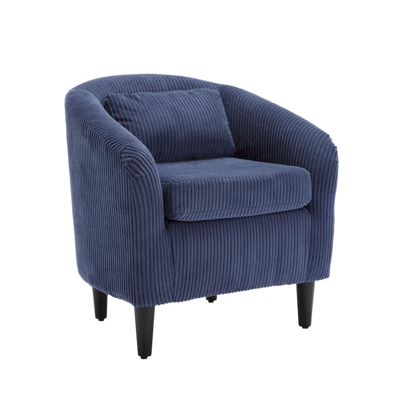 Moderne decoratieve stoel, kuipstoel voor de woonkamer met kussen en hoofdkussen, eenpersoonsbank