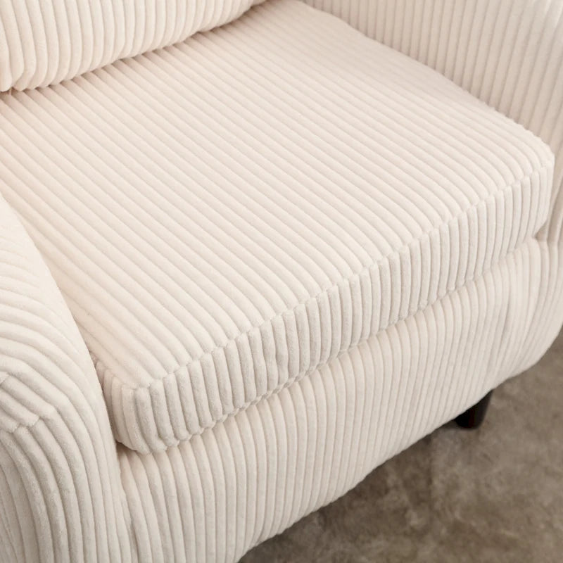 Moderne decoratieve stoel, kuipstoel voor de woonkamer met kussen en hoofdkussen, eenpersoonsbank