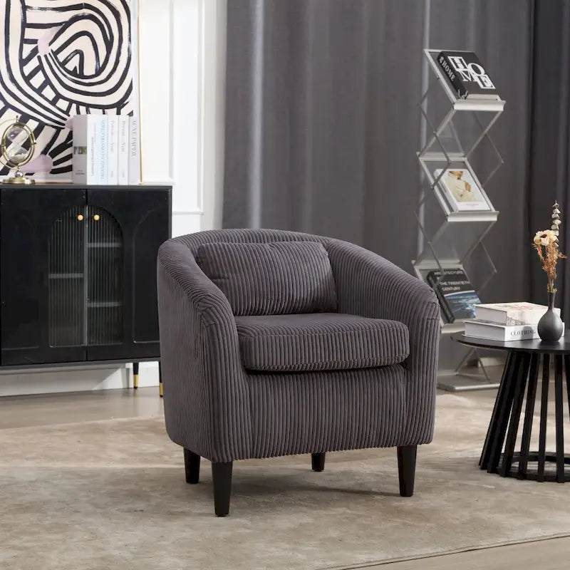 Moderne decoratieve stoel, kuipstoel voor de woonkamer met kussen en hoofdkussen, eenpersoonsbank