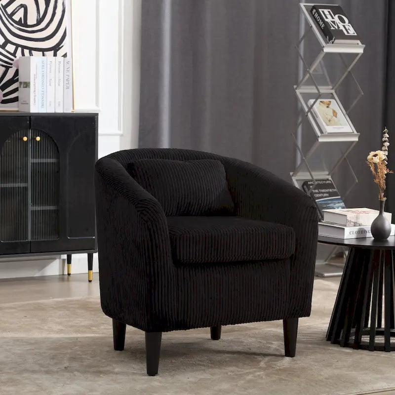 Moderne decoratieve stoel, kuipstoel voor de woonkamer met kussen en hoofdkussen, eenpersoonsbank