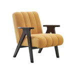 Roundhill Furniture Rella moderne accentstoel van teddy-sherpastof met espressokleurig houten frame