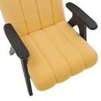 Roundhill Furniture Rella moderne accentstoel van teddy-sherpastof met espressokleurig houten frame