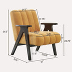 Roundhill Furniture Rella moderne accentstoel van teddy-sherpastof met espressokleurig houten frame