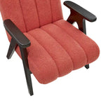 Roundhill Furniture Rella moderne accentstoel van teddy-sherpastof met espressokleurig houten frame