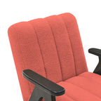 Roundhill Furniture Rella moderne accentstoel van teddy-sherpastof met espressokleurig houten frame