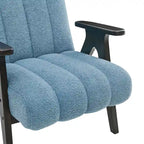 Roundhill Furniture Rella moderne accentstoel van teddy-sherpastof met espressokleurig houten frame
