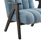 Roundhill Furniture Rella moderne accentstoel van teddy-sherpastof met espressokleurig houten frame