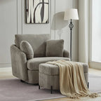 40.6 W Upholstered Swivel Accent Sofa Chair With Pillows