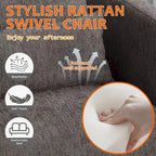 Chenille Upholstered 360 Degree Swivel Round Barrel Chair for Living Room