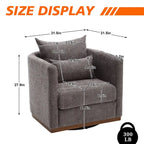 Chenille Upholstered 360 Degree Swivel Round Barrel Chair for Living Room