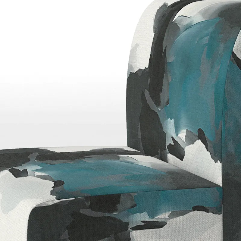 Designart Geometric Black And Teal IV Upholstered Abstract Accent Chair - Modern Arm Chair For Bedroom