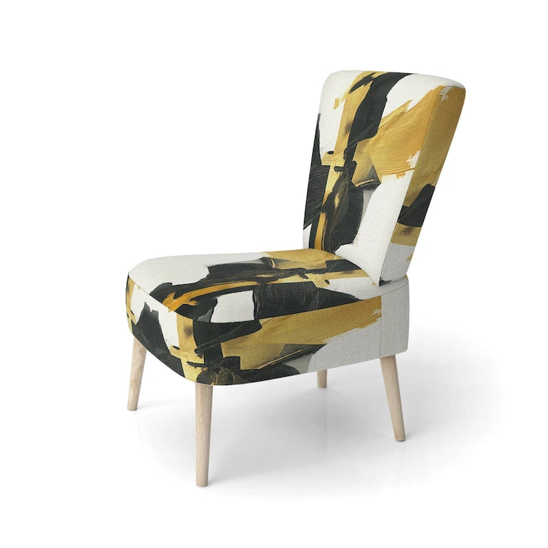 Designart Geometric Black And Teal IV Upholstered Abstract Accent Chair - Modern Arm Chair For Bedroom
