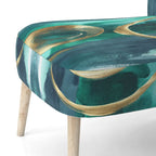 Designart Geometric Black And Teal IV Upholstered Abstract Accent Chair - Modern Arm Chair For Bedroom