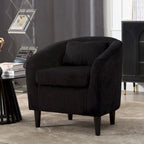 Corduroy Upholstered Century Modern Style Wooden Frame Single Armchair