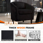 Corduroy Upholstered Century Modern Style Wooden Frame Single Armchair