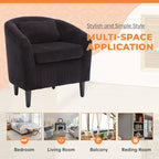 Corduroy Upholstered Century Modern Style Wooden Frame Single Armchair